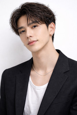 毛流れハンサムショートセンターパートメンズ黒髪爽やか