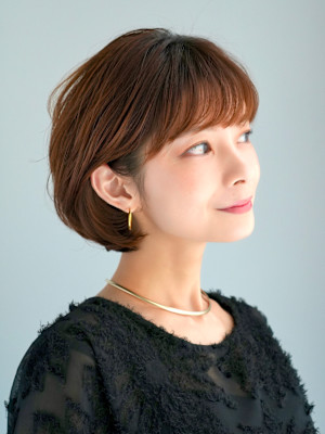 前下がりショート・ボブ/絶壁解消/前髪あり/40代/30代