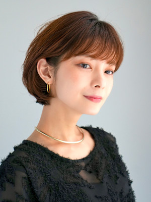 前下がりショート・ボブ/絶壁解消/前髪あり/40代/30代
