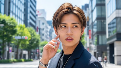 【メンズ】センターパートスタイル＋眉毛デザイン