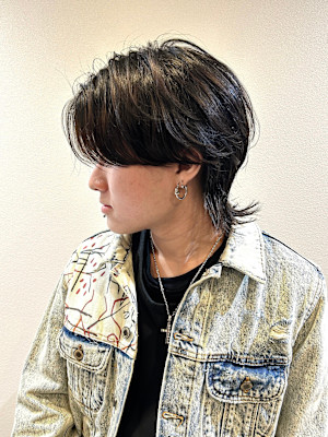 メンズウルフ/センターパート