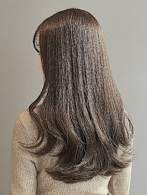 レイヤーロング/ハッシュカット/シルキーベージュ/鶴舞/髪質