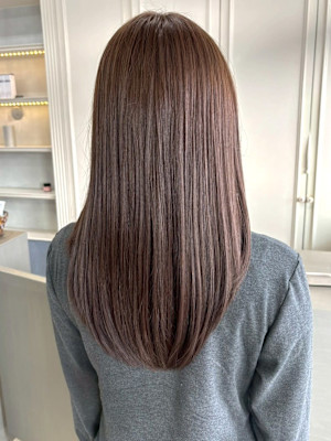 アッシュベージュ くすみカラー グレージュ 髪質改善 ロング