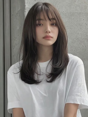 レイヤーロング/ハッシュカット/シルキーベージュ/鶴舞/髪質