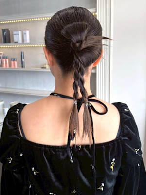 結婚式ヘアセット カチモリ 編みこみ お団子 ヘアアレンジ