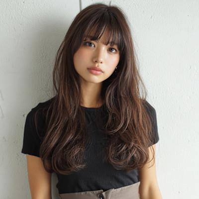 レイヤーロング/ハッシュカット/シルキーベージュ/鶴舞/髪質