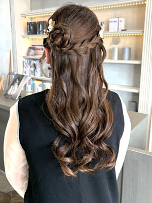 ヘアセット くるみちゃんへア ハーフアップ 編みこみ 20代