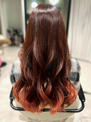 【ChaoMICHI yuika】裾カラー オレンジカラー