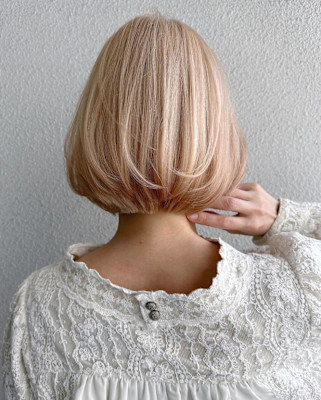 丸みショートボブ/コーラルベージュ/A27