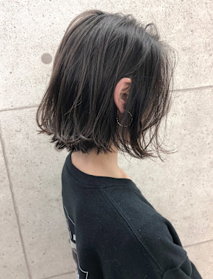 ボブ/暗め/透明感