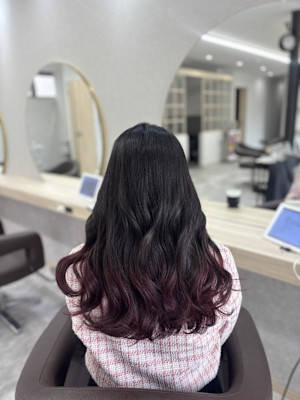 裾カラー /ピンクグラデーション