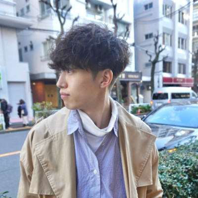 波巻きスパイラル　大人メンズヘア　20代30代40代50代