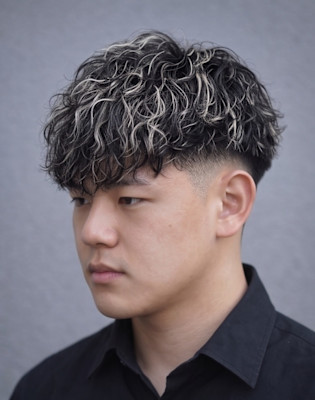 men'sカット+メッシュ（ハイライト）+パーマ