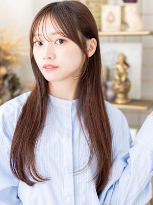 透明感暗髪ダークブラウン小顔シャギーカット　触覚b