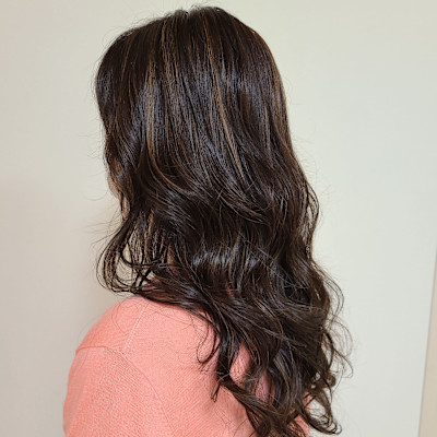 ベージュ系ハイライトロング