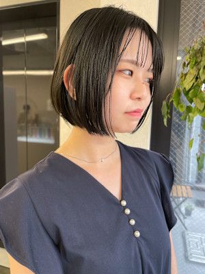 ボブ/並行ボブ/切りっぱなしボブ/肩上ボブ/黒髪ボブ
