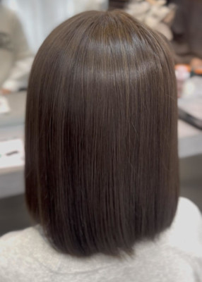 ハッシュカット/顔周りカット/ダークブラウン/シャギーカット