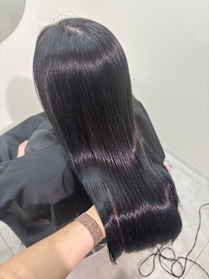 ダークグレージュ/ブルーブラック/髪質改善トリートメント