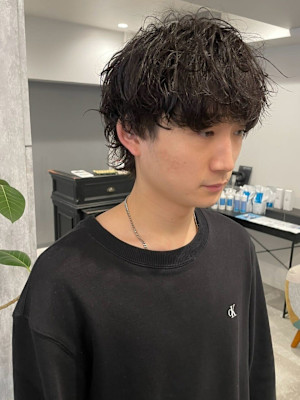 シャドウパーマ ツーブロック マッシュ メンズパーマ