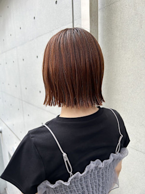 韓国顔まわりレイヤーカットグレージュオリーブベージュブラウン