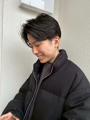 エアリーマッシュ×センターパート