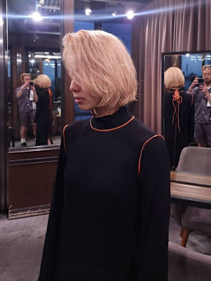 ハニーベージュマッシュボブ