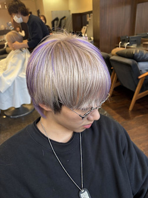 ミルクティーベージュ×パープルデザイン