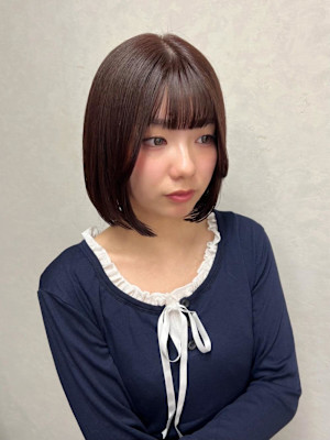 ボブ×ピンクブラウン