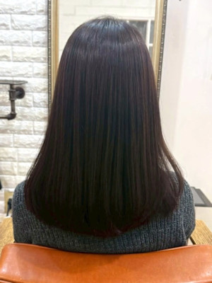髪質改善トリートメント セミロング ココアブラウン 艶髪