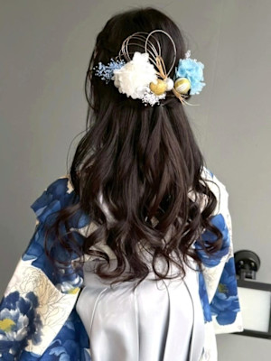 ヘアアレンジ 和装ヘア 卒業式 ハーフアップスタイル 