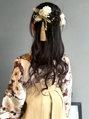 ハーフアップスタイル 卒業式 和装ヘア パーティースタイル