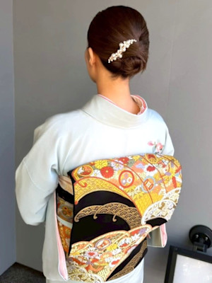 着物ヘア 和装ヘア お団子アレンジ シニヨン パーティー