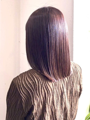 チェリーブラウン 髪質改善 艶カラー ミディアム 30代