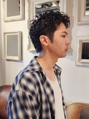 メンズのパーマショート