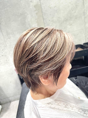 上品ハイライト/白髪ぼかしハイライト/ミルクティー/ベージュ