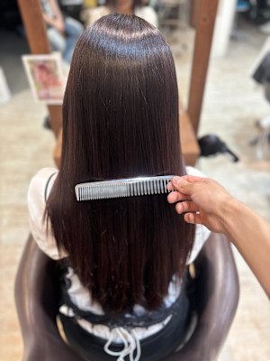 縮毛矯正/艶カラー/美髪矯正/ロング