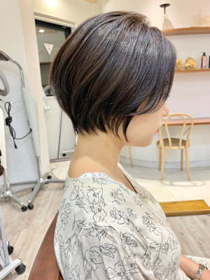 ◇大人可愛い40代50代60代ショートボブショート白髪ぼかし