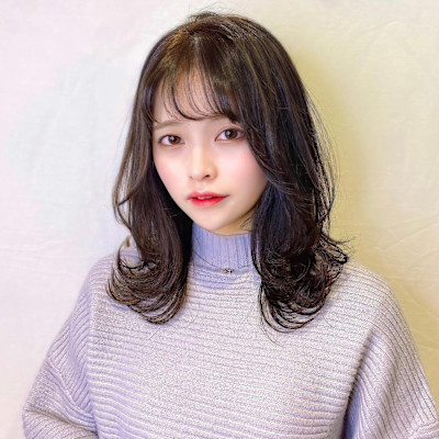 【monaco】顔周り/サイドバング/外はねくびれミディ