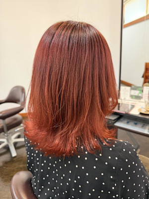 髪質改善カラー　オレンジ