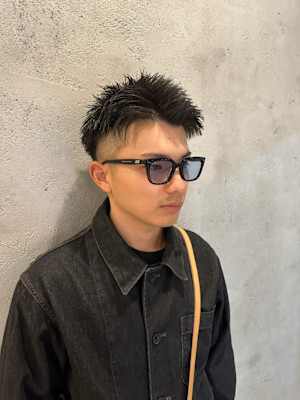 メンズアップバングショート