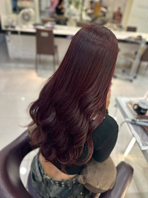 ボルドーカラーロング