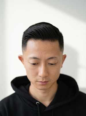 王道スキンフェード×七三パートスタイル河原町・四条・中京区