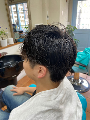 ナチュラルパーマ×ツーブロック