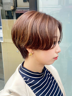 ショート×ハンサムショート×ハイライトカラー×横浜×石川町
