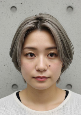 ハッシュレイヤー/ショートボブ/ミルクグレージュ/大人可愛い