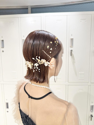 ボブアレンジ×金箔