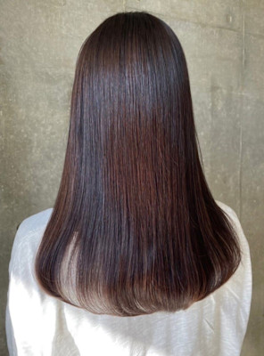 似合わせカット　髪質改善　ストレート　ナチュラルブラウン