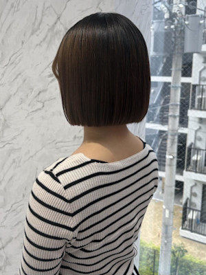 ハッシュカット/顔周りカット/ダークブラウン/シャギーカット