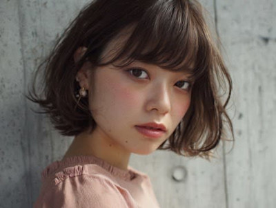 【小顔効果◎】大人可愛いふんわりボブ×透明感ベージュ