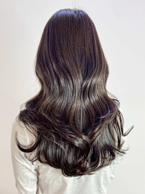 ロンググレージュ韓国ヘアオリーブベージュ_ba584771